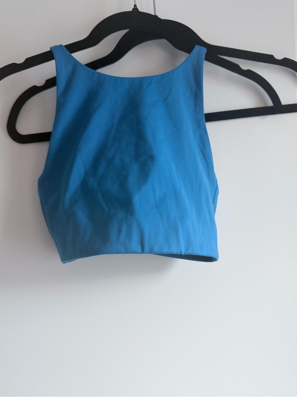 girlfriend collective bright blue sports bra